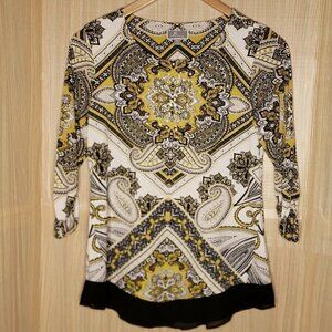 JM Collection Womens Petite Stretchy Paisley Tunic